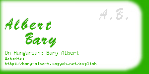 albert bary business card